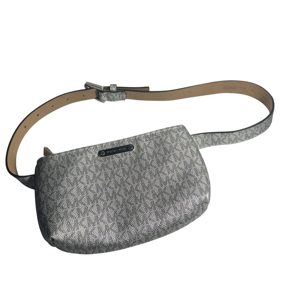 Michael Kors Womens Silver Fanny Pack Bag /Cross-Body Purse